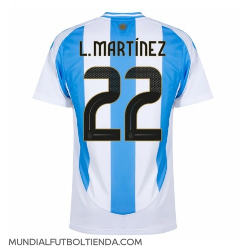 Camiseta Argentina Lautaro Martinez #22 Primera Equipación Replica Copa America 2024 mangas cortas